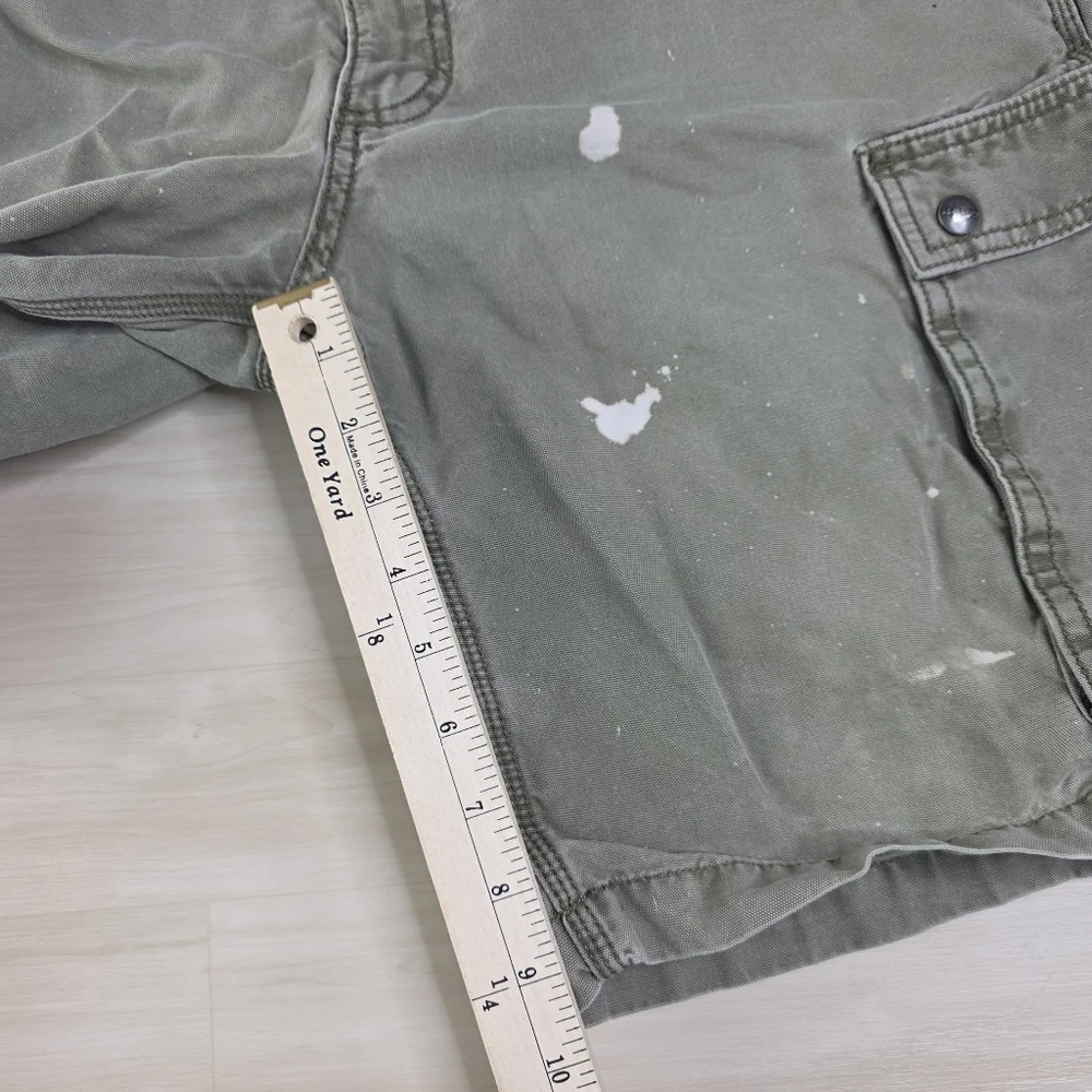 Carhartt Green Olive Cargo Shorts Relaxed 10” Inseam 100277 301 Distressed - Picture 4 of 8